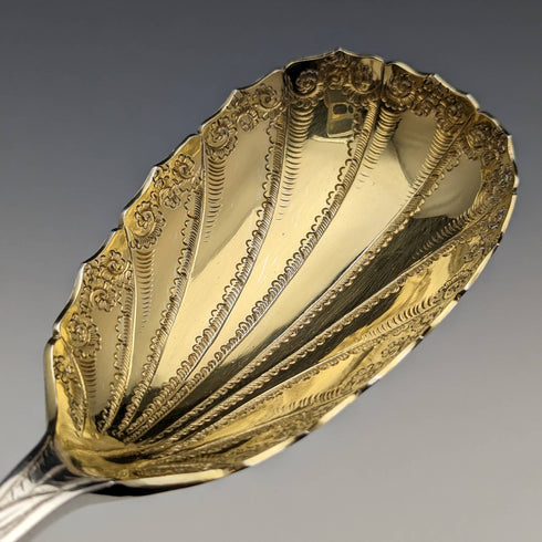 Around 1890 English antique silver plate fruit & nuts set in case